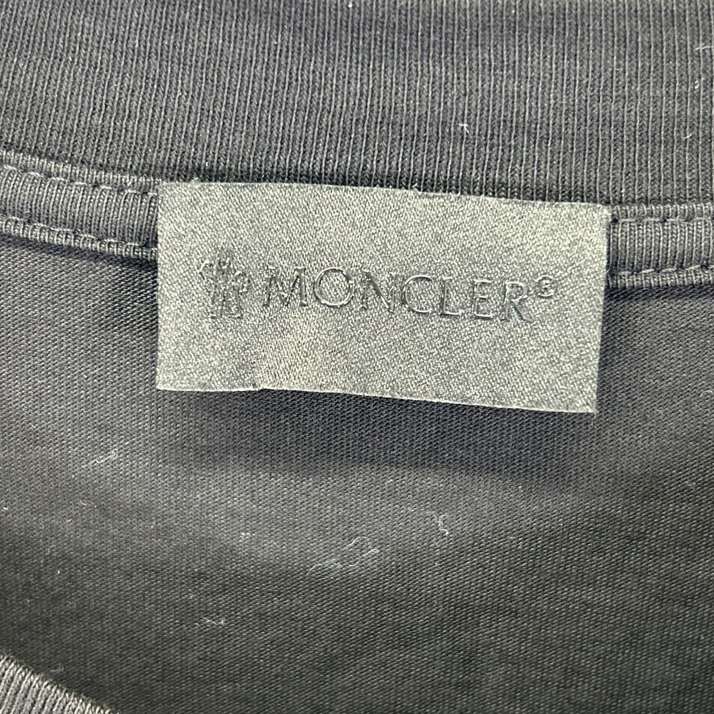 MONCLER 24SS Cotton Logo Patch Long Sleeve T-Shirt Black Size S