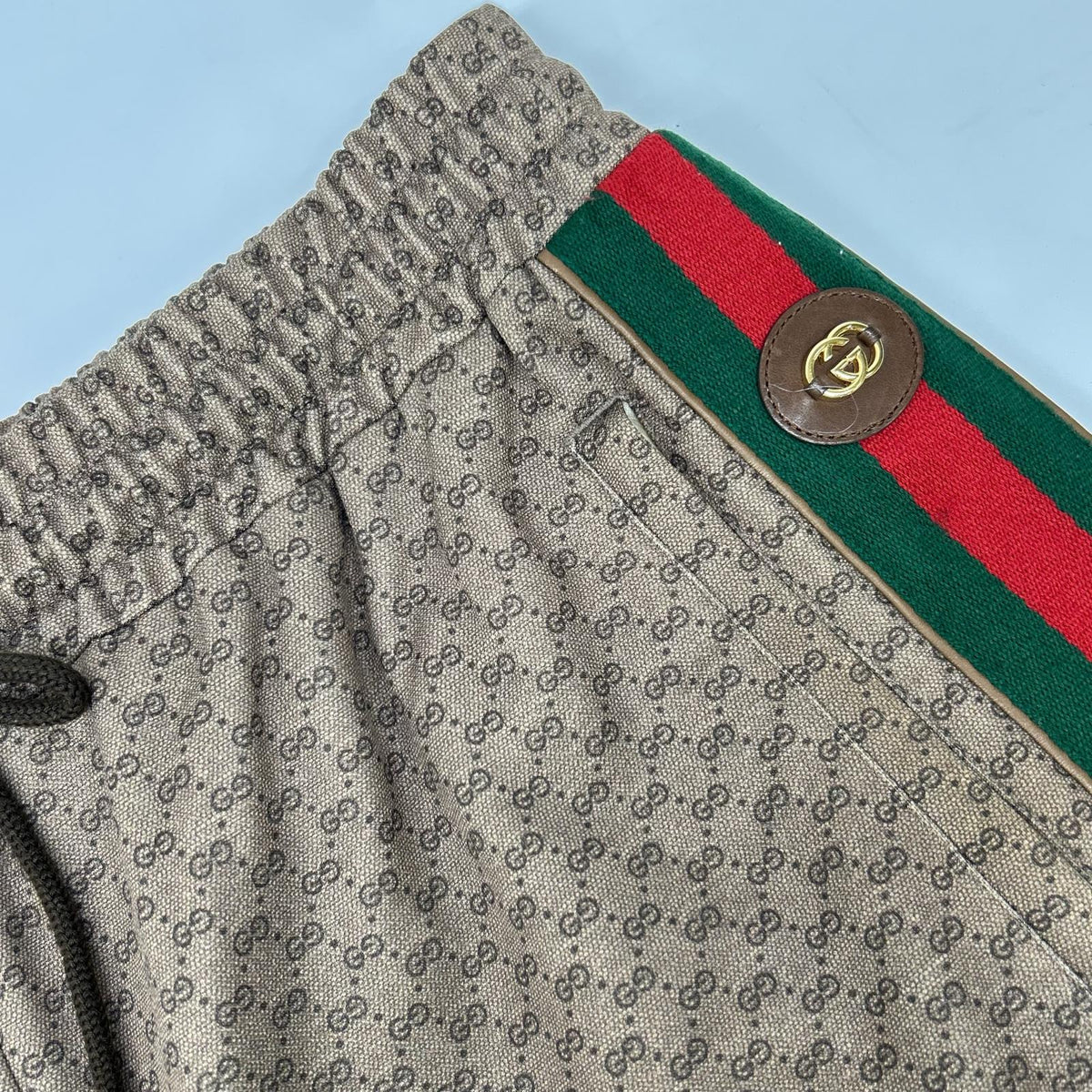 GUCCI GG Monogram Polyester Shorts Brown Size M