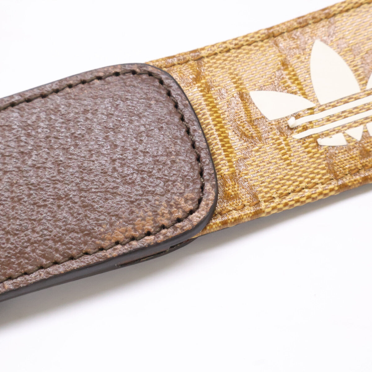 GUCCI x adidas GG Trefoil Logo Leather Belt Size ONE SIZE