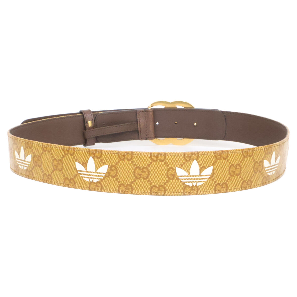 GUCCI x adidas GG Trefoil Logo Leather Belt Size ONE SIZE