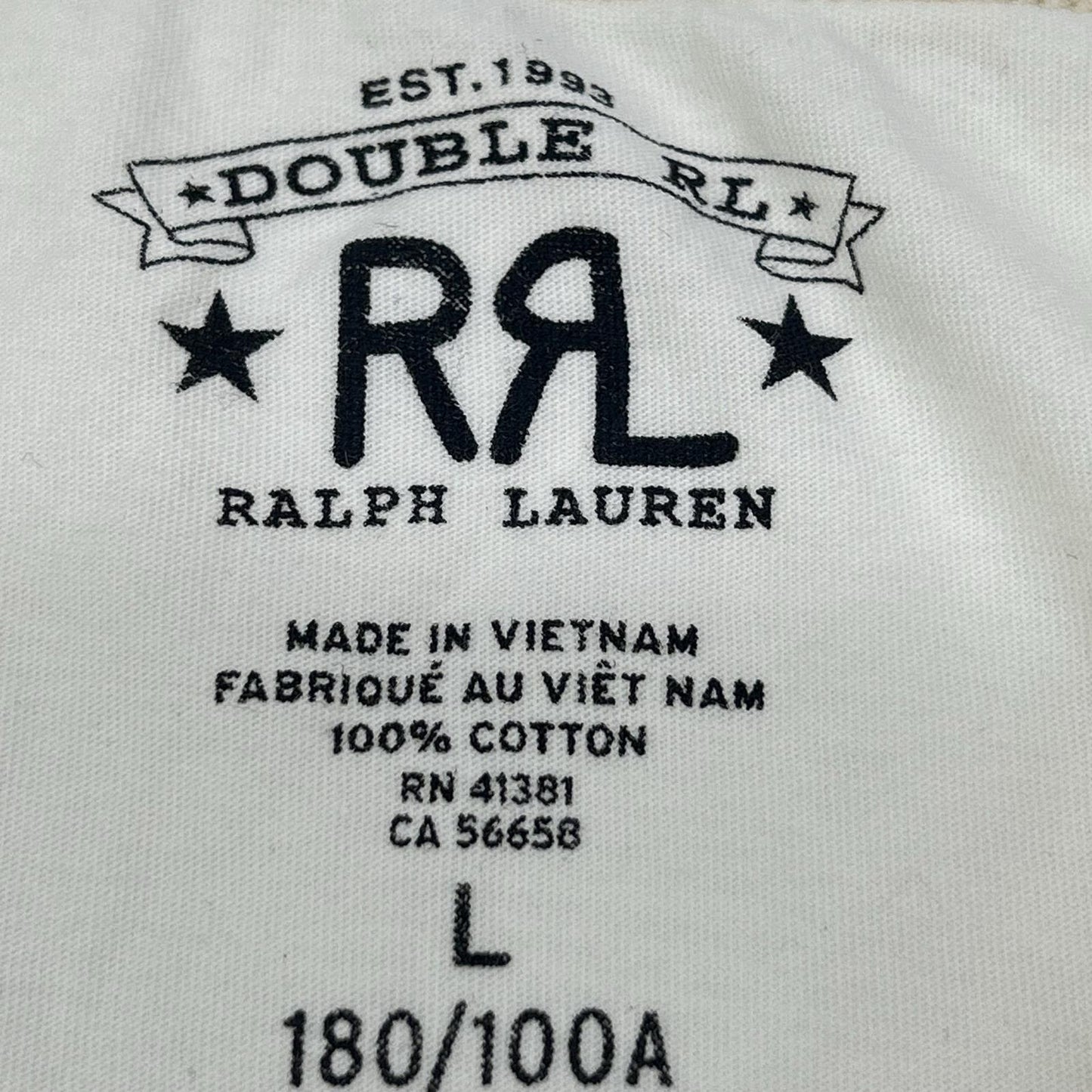 RRL Cotton Crewneck SS T-Shirt White Size L