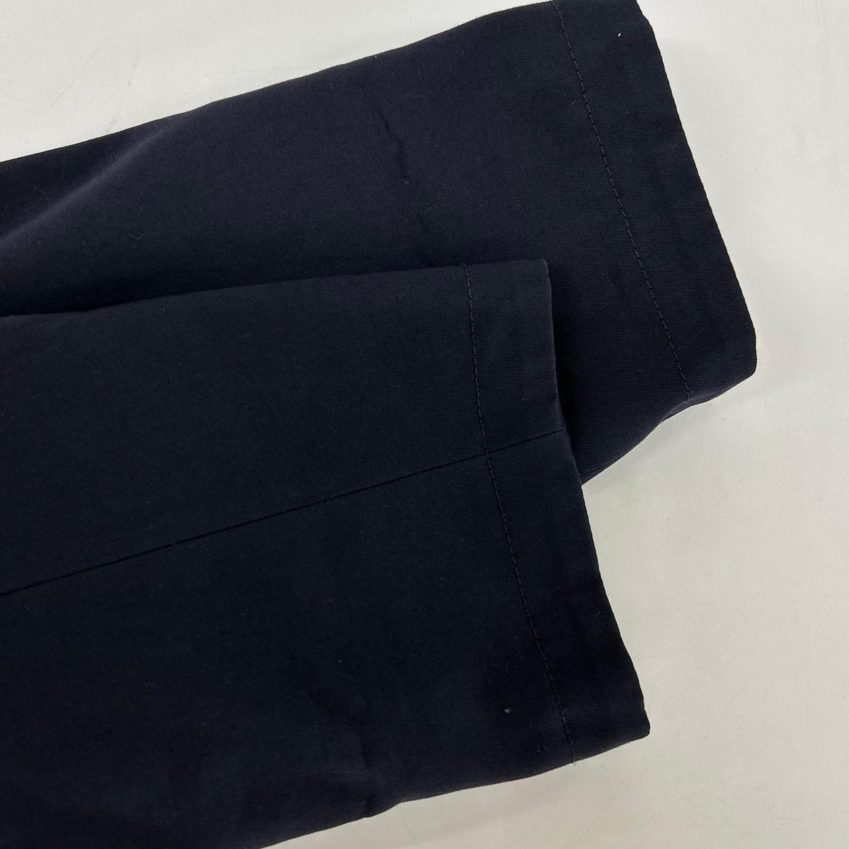 HERMES Lamb Leather Panel Half Coat Navy Size 52