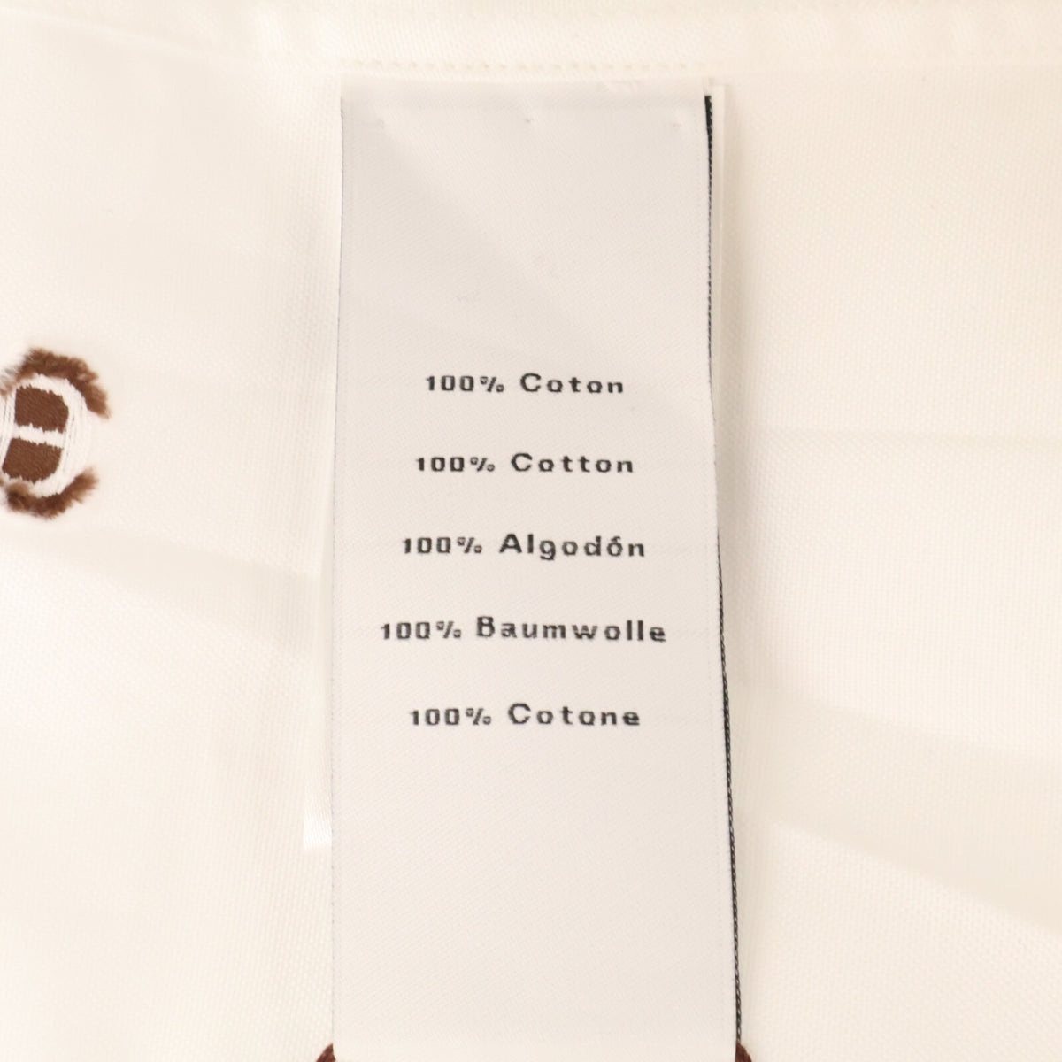 HERMES Motif Embroidered Cotton Long Shirt White Size 41