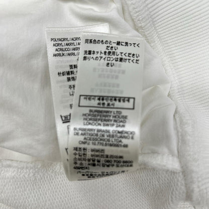 BURBERRY White Raynerbridge EKD Logo Cotton Hoodie Size L