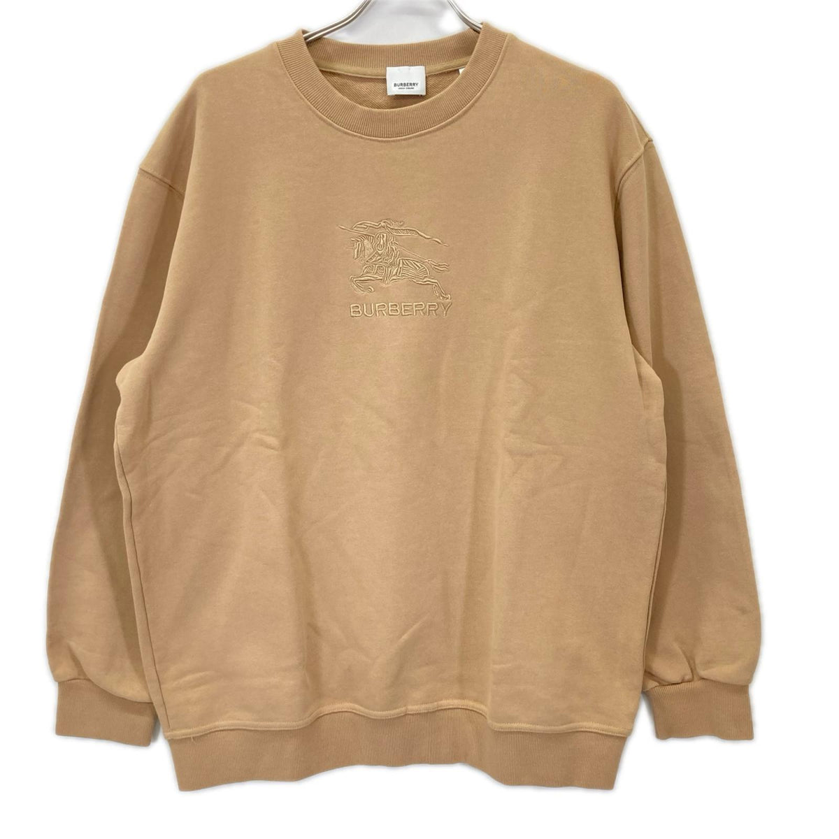 BURBERRY EKD Logo Cotton Sweatshirt Beige Size XXL