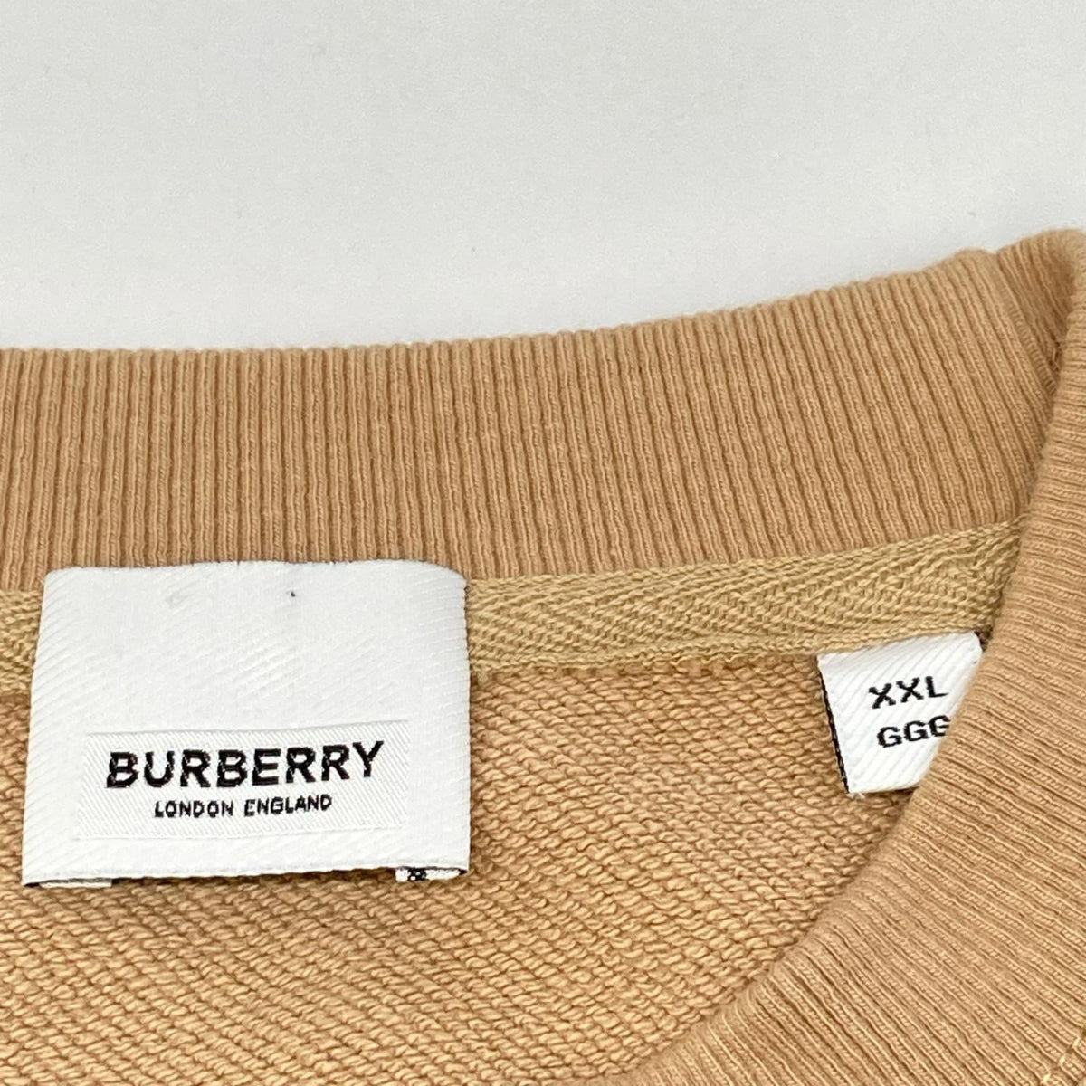 BURBERRY EKD Logo Cotton Sweatshirt Beige Size XXL