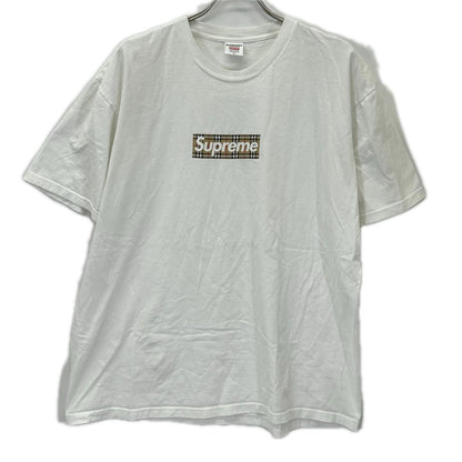 Box Logo Tee x BURBERRY x Supreme Box Logo T-Shirt White Size XL
