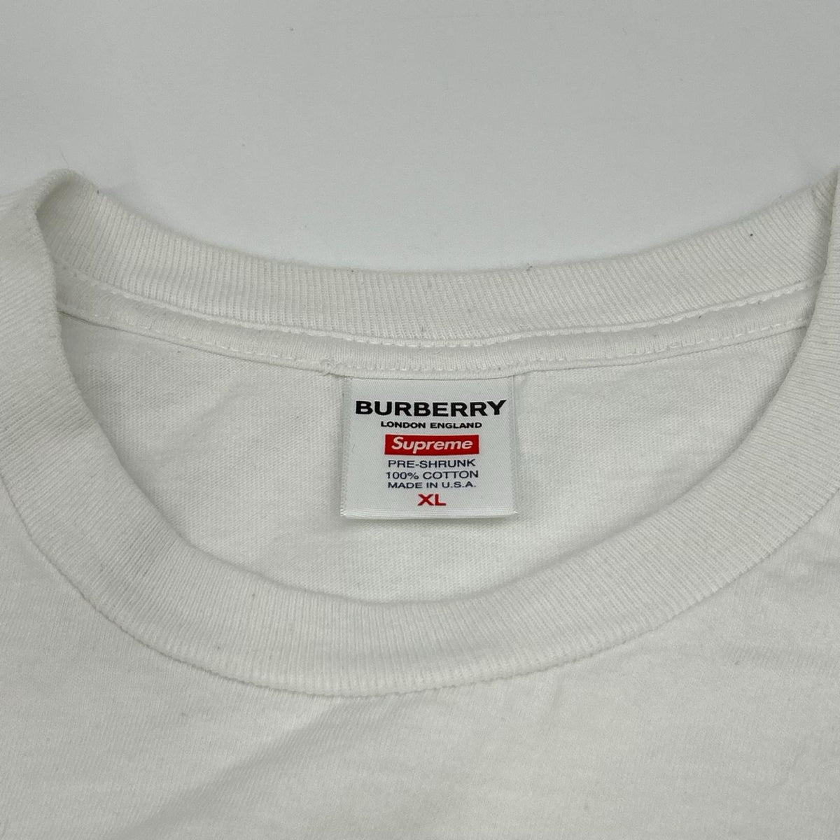 Box Logo Tee x BURBERRY x Supreme Box Logo T-Shirt White Size XL