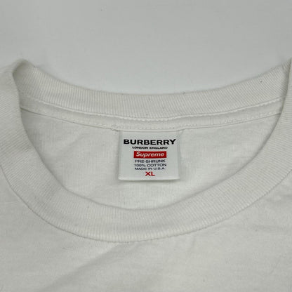 Box Logo Tee x BURBERRY x Supreme Box Logo T-Shirt White Size XL
