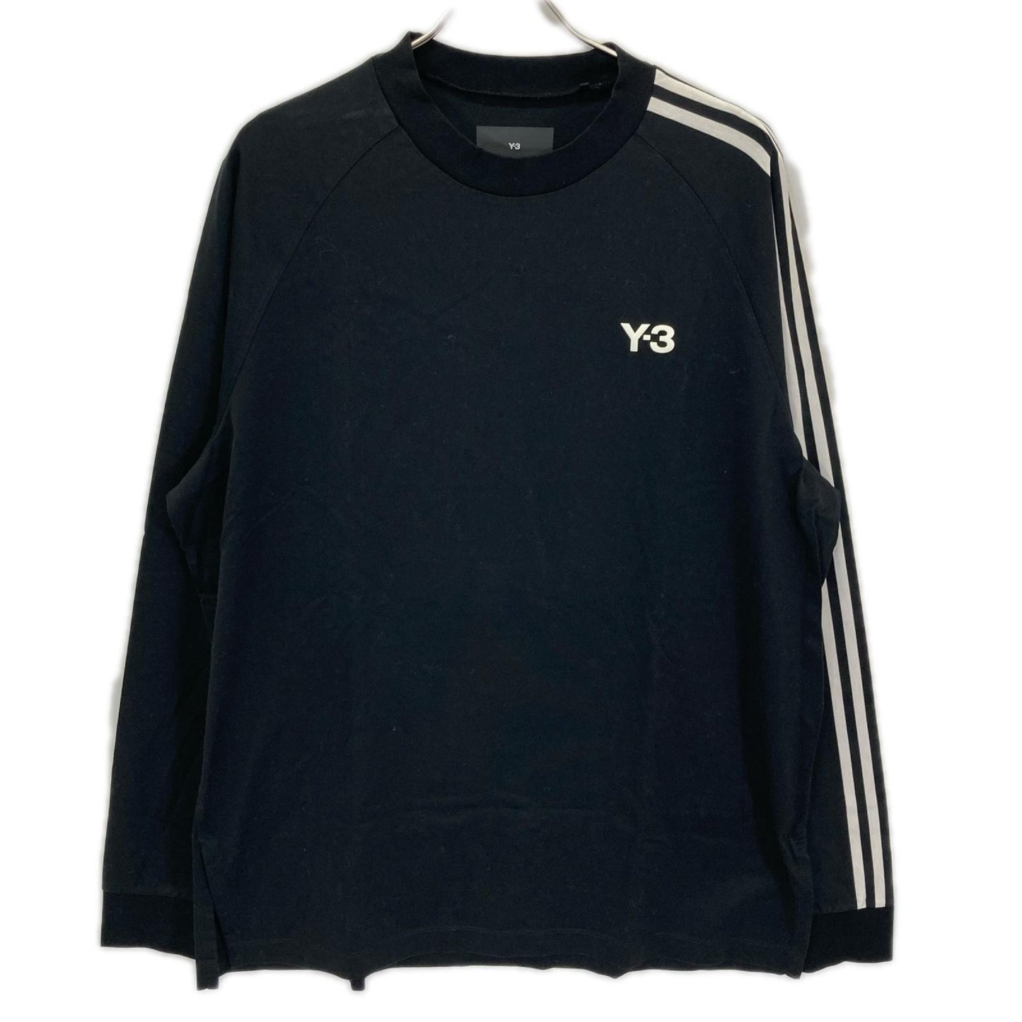 Y-3 Black Three-Stripe Cotton Long Sleeve T-Shirt Size M
