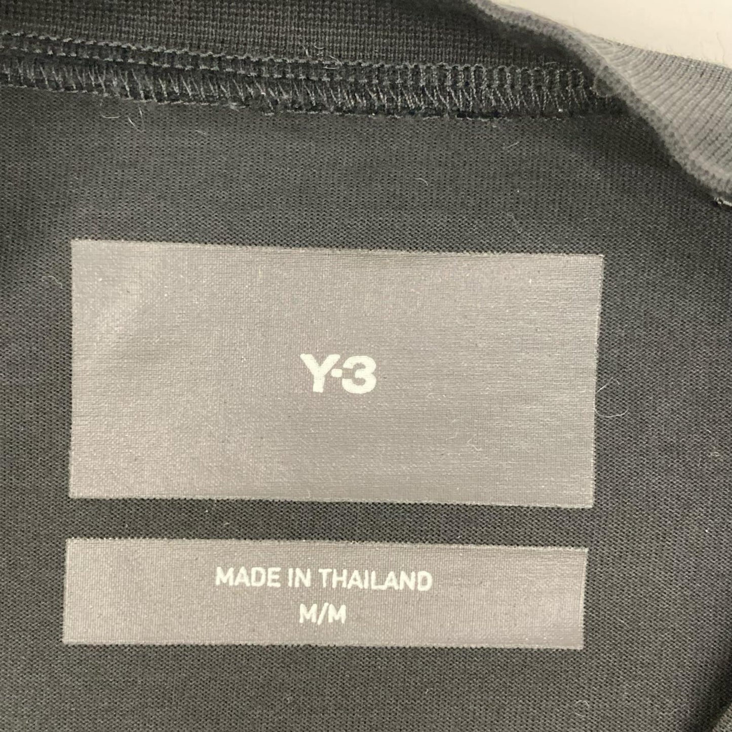 Y-3 Black Three-Stripe Cotton Long Sleeve T-Shirt Size M