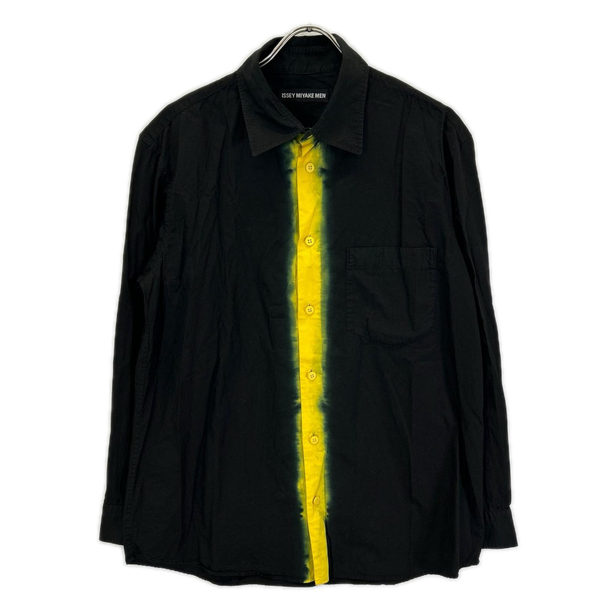 ISSEY MIYAKE MEN 12AW Black Yellow Dyed Shirt Size 3