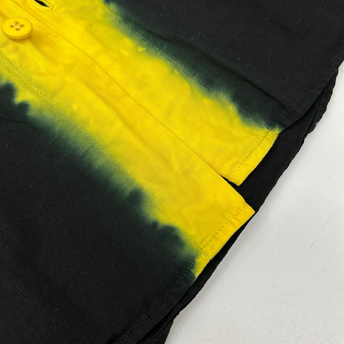 ISSEY MIYAKE MEN 12AW Black Yellow Dyed Shirt Size 3