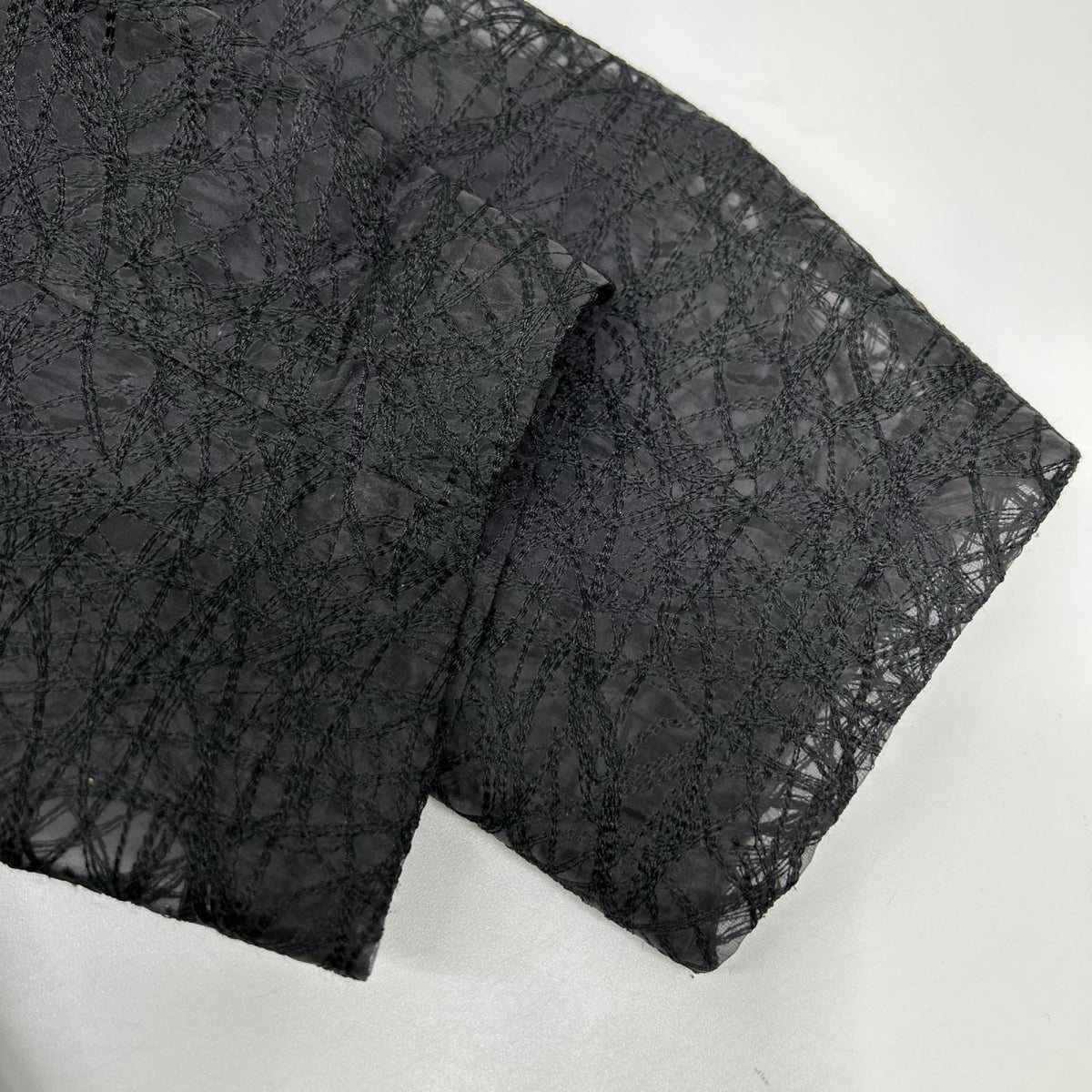 ISSEY MIYAKE MEN 16SS Black Embroidered Jacket Size 3
