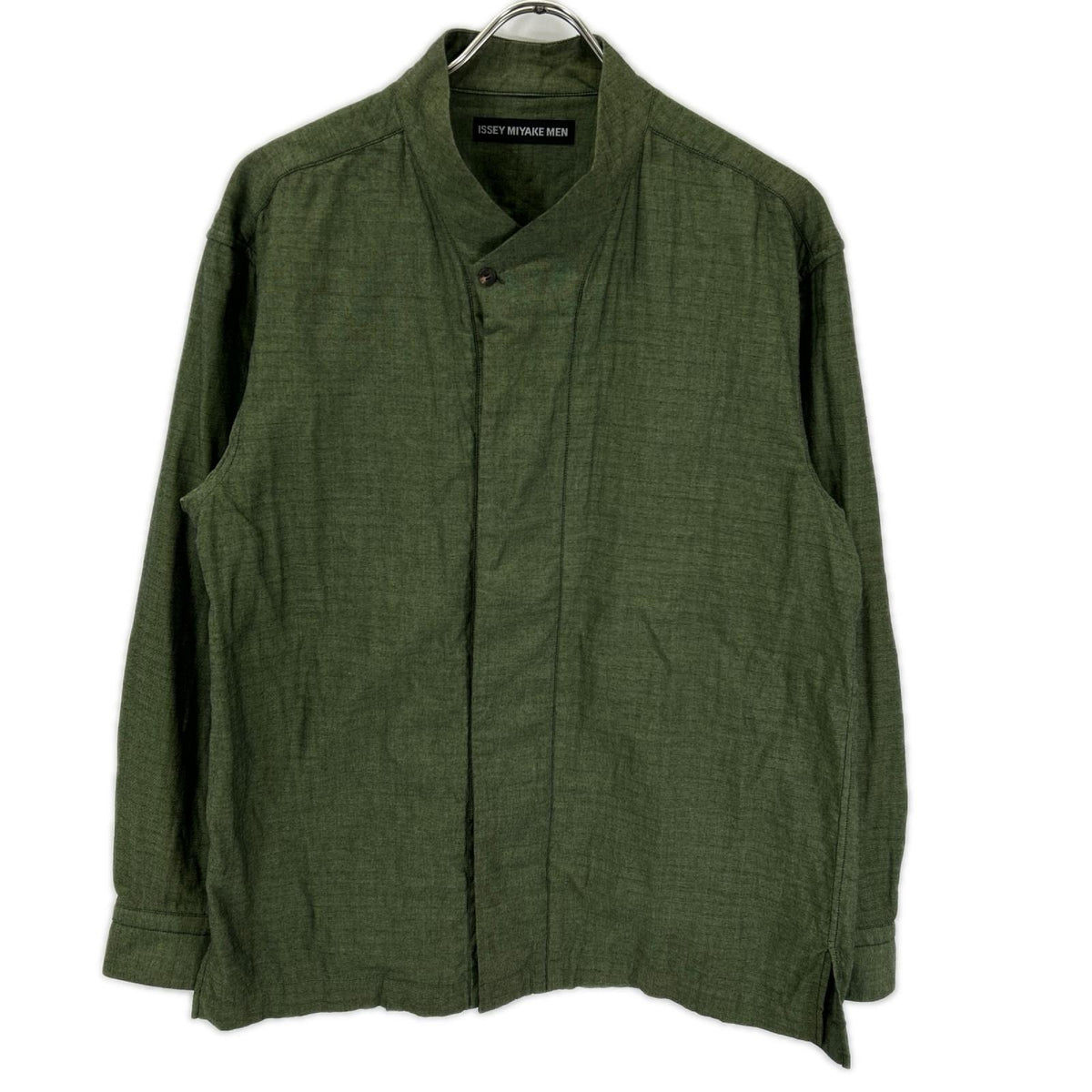 ISSEY MIYAKE MEN 16SS Collarless Shirt Green Size 3