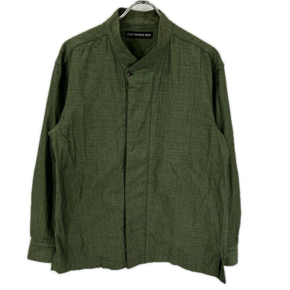 ISSEY MIYAKE MEN 16SS Collarless Shirt Green Size 3