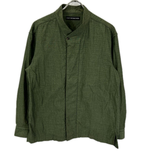 ISSEY MIYAKE MEN 16SS Collarless Shirt Green Size 3