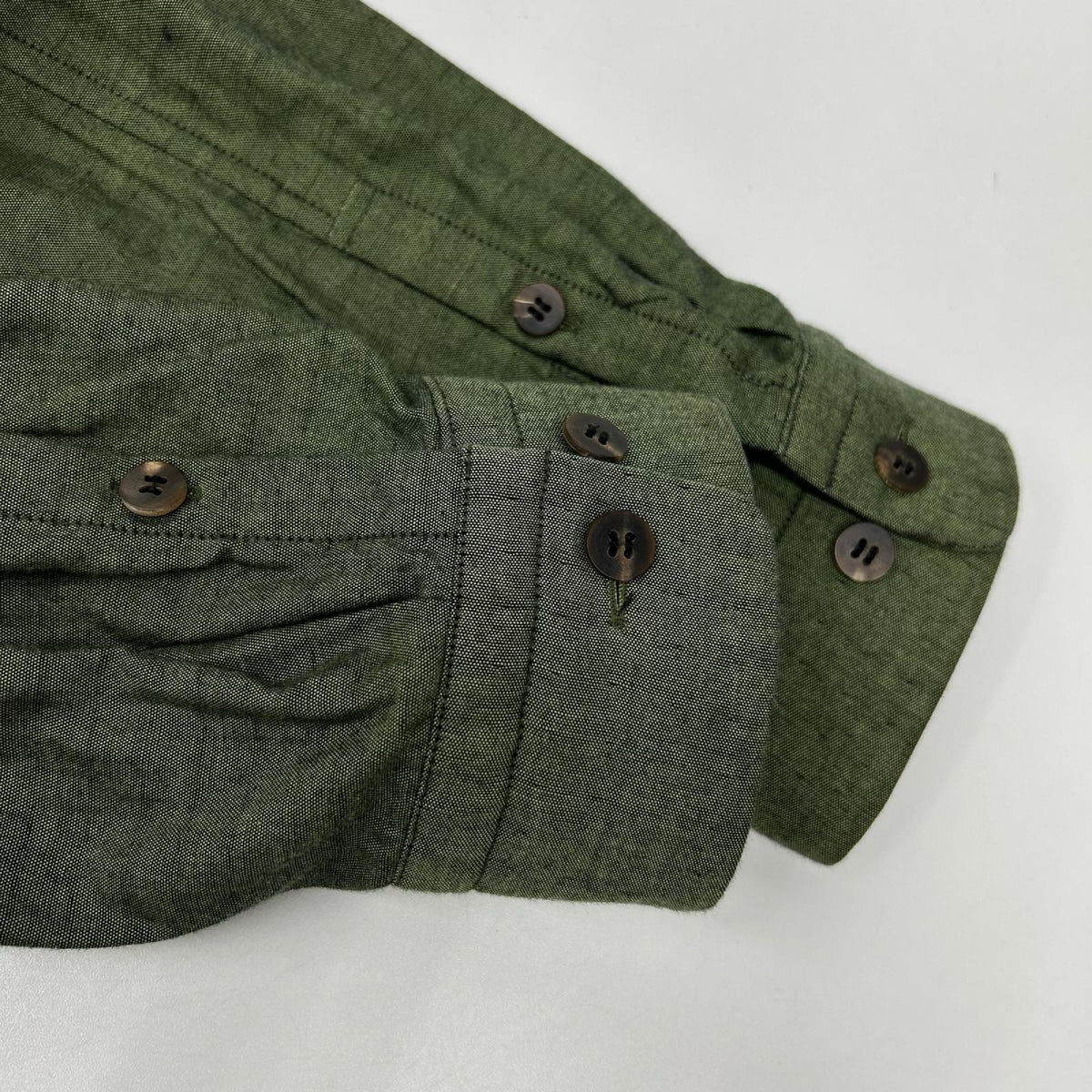 ISSEY MIYAKE MEN 16SS Collarless Shirt Green Size 3