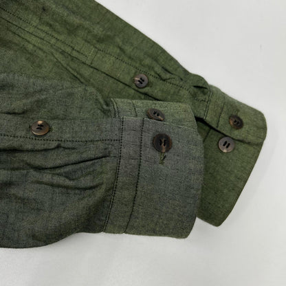 ISSEY MIYAKE MEN 16SS Collarless Shirt Green Size 3