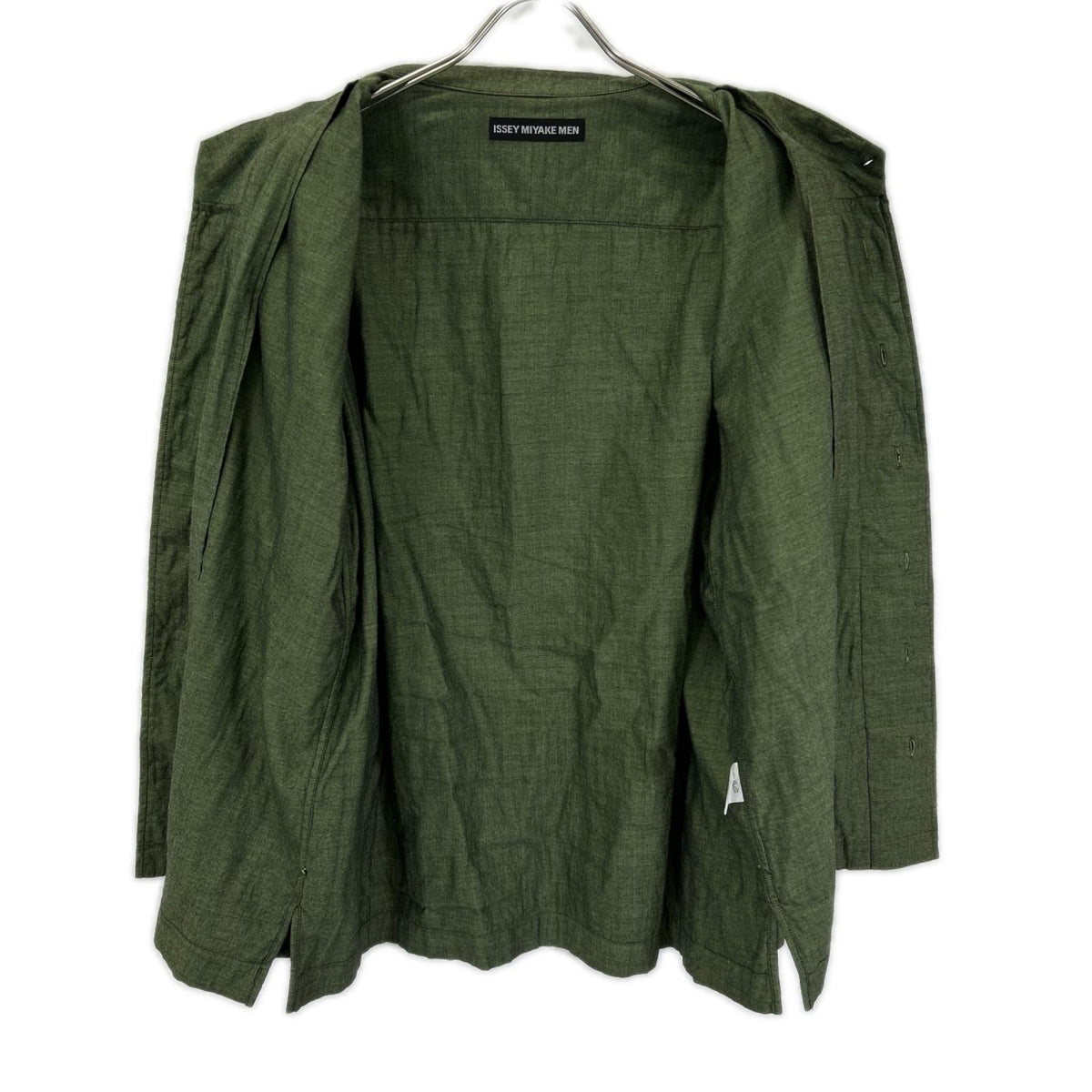 ISSEY MIYAKE MEN 16SS Collarless Shirt Green Size 3