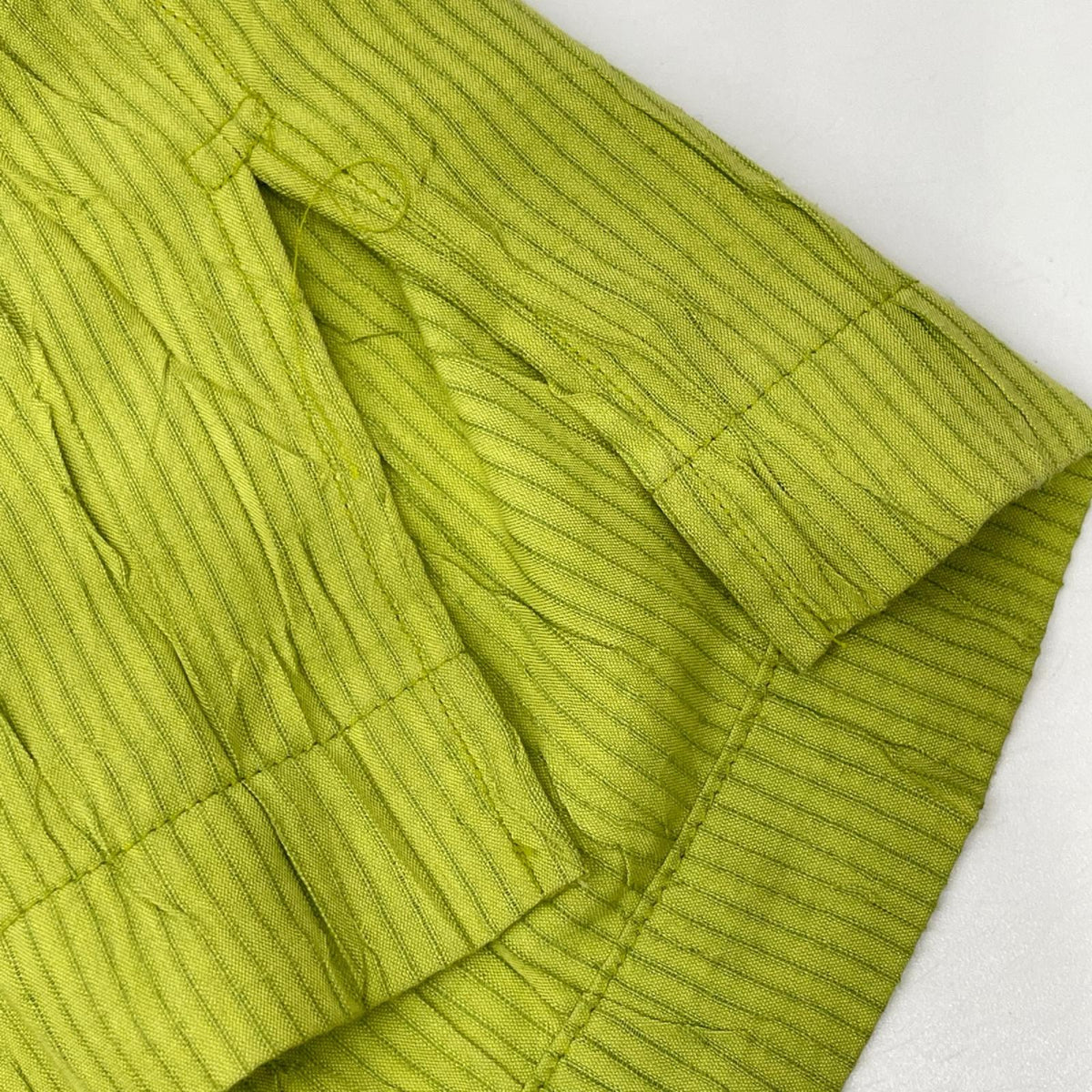 ISSEY MIYAKE MEN 16SS Wrinkled Collarless Shirt Green Size 3