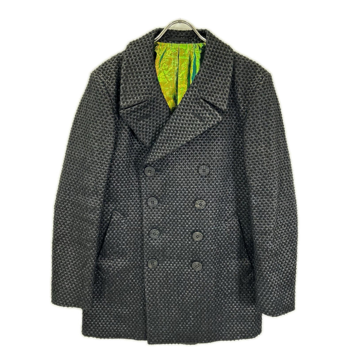 ISSEY MIYAKE MEN 14AW Geometric Wool Pea Coat Size 3