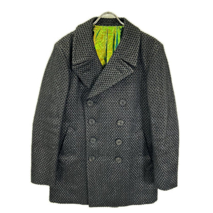 ISSEY MIYAKE MEN 14AW Geometric Wool Pea Coat Size 3
