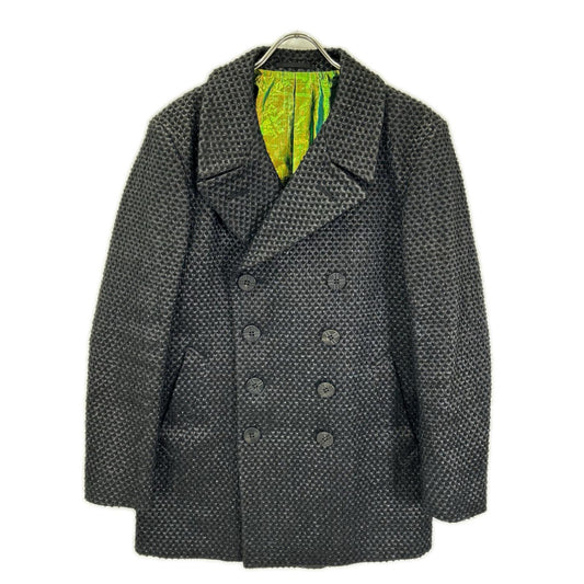 ISSEY MIYAKE MEN 14AW Geometric Wool Pea Coat Size 3