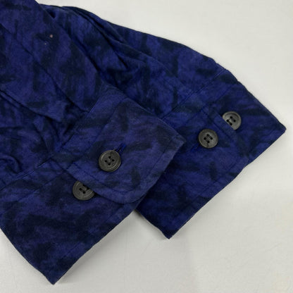 ISSEY MIYAKE MEN 13AW Blue All-Over Cotton Shirt Size 3