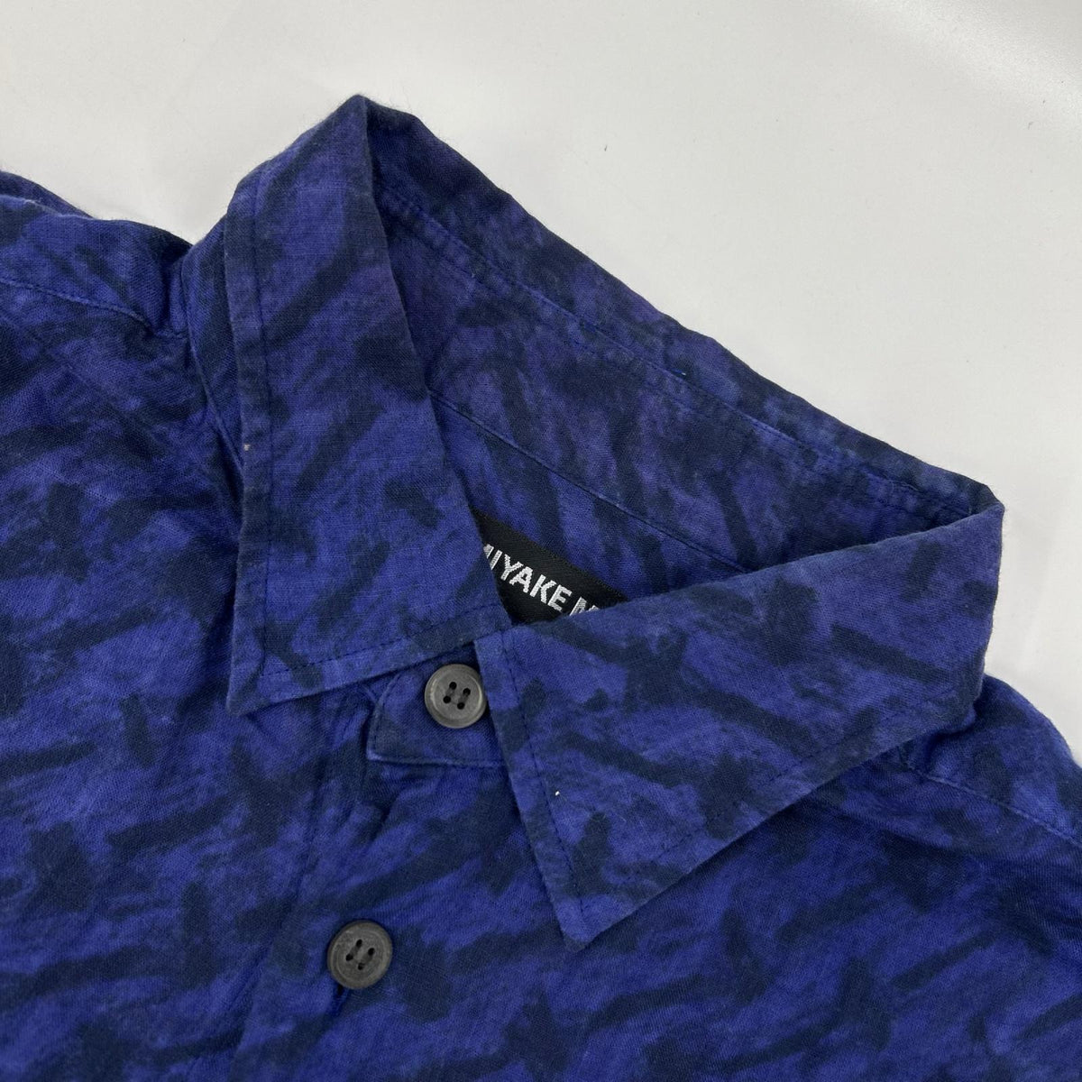 ISSEY MIYAKE MEN 13AW Blue All-Over Cotton Shirt Size 3