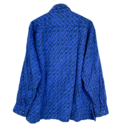 ISSEY MIYAKE MEN 13AW Blue All-Over Cotton Shirt Size 3