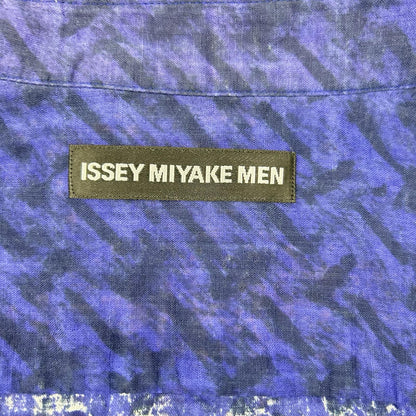 ISSEY MIYAKE MEN 13AW Blue All-Over Cotton Shirt Size 3