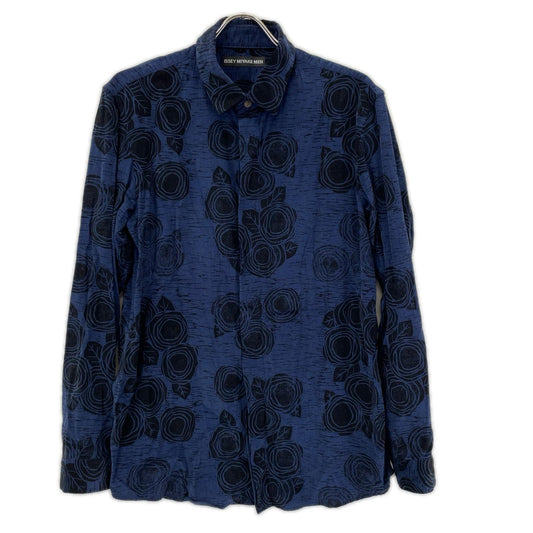 ISSEY MIYAKE MEN Corduroy Rose Pattern Shirt Blue Size 3