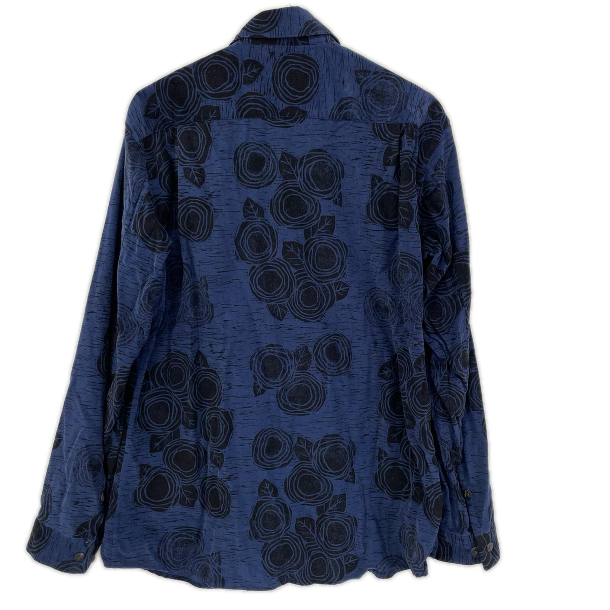 ISSEY MIYAKE MEN Corduroy Rose Pattern Shirt Blue Size 3