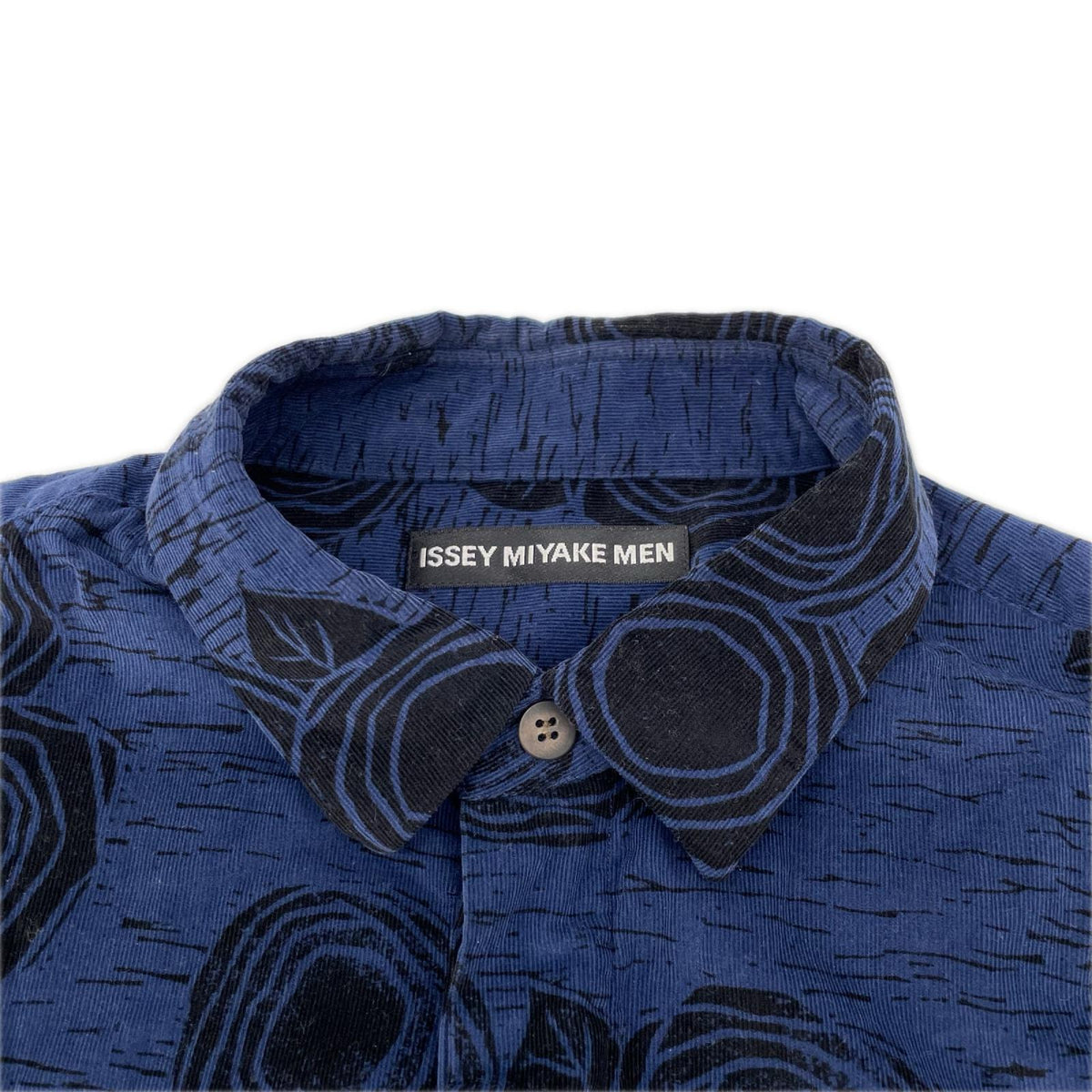 ISSEY MIYAKE MEN Corduroy Rose Pattern Shirt Blue Size 3