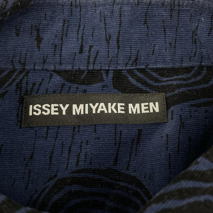 ISSEY MIYAKE MEN Corduroy Rose Pattern Shirt Blue Size 3