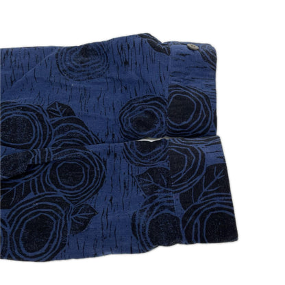 ISSEY MIYAKE MEN Corduroy Rose Pattern Shirt Blue Size 3