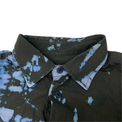 ISSEY MIYAKE MEN Black Blue Tie-Dye Pattern Shirt Size 3