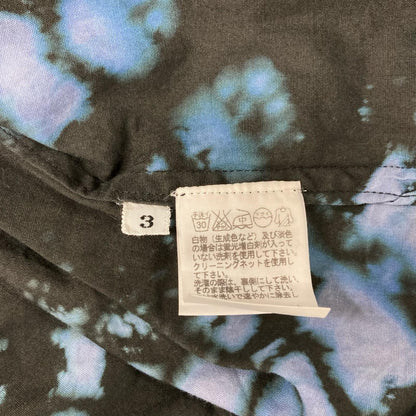 ISSEY MIYAKE MEN Black Blue Tie-Dye Pattern Shirt Size 3