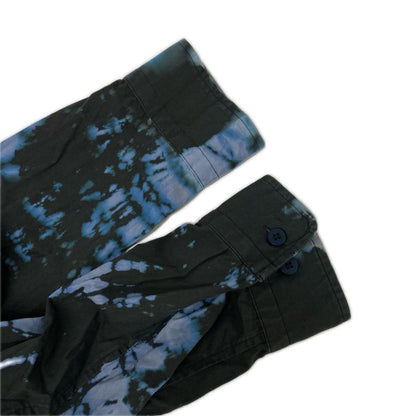 ISSEY MIYAKE MEN Black Blue Tie-Dye Pattern Shirt Size 3