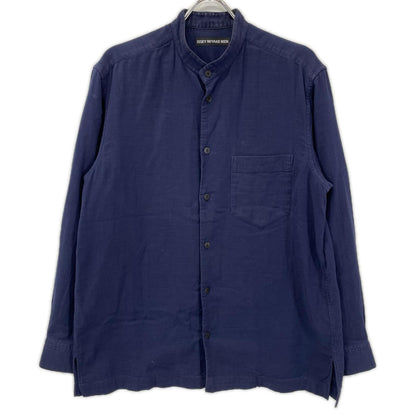 ISSEY MIYAKE MEN ME61FJ013 Band Collar Shirt Navy Size 3
