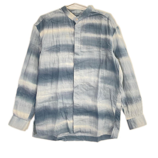 ISSEY MIYAKE MEN 15SS Blue Tie-Dye Band Cotton Shirt Size 3