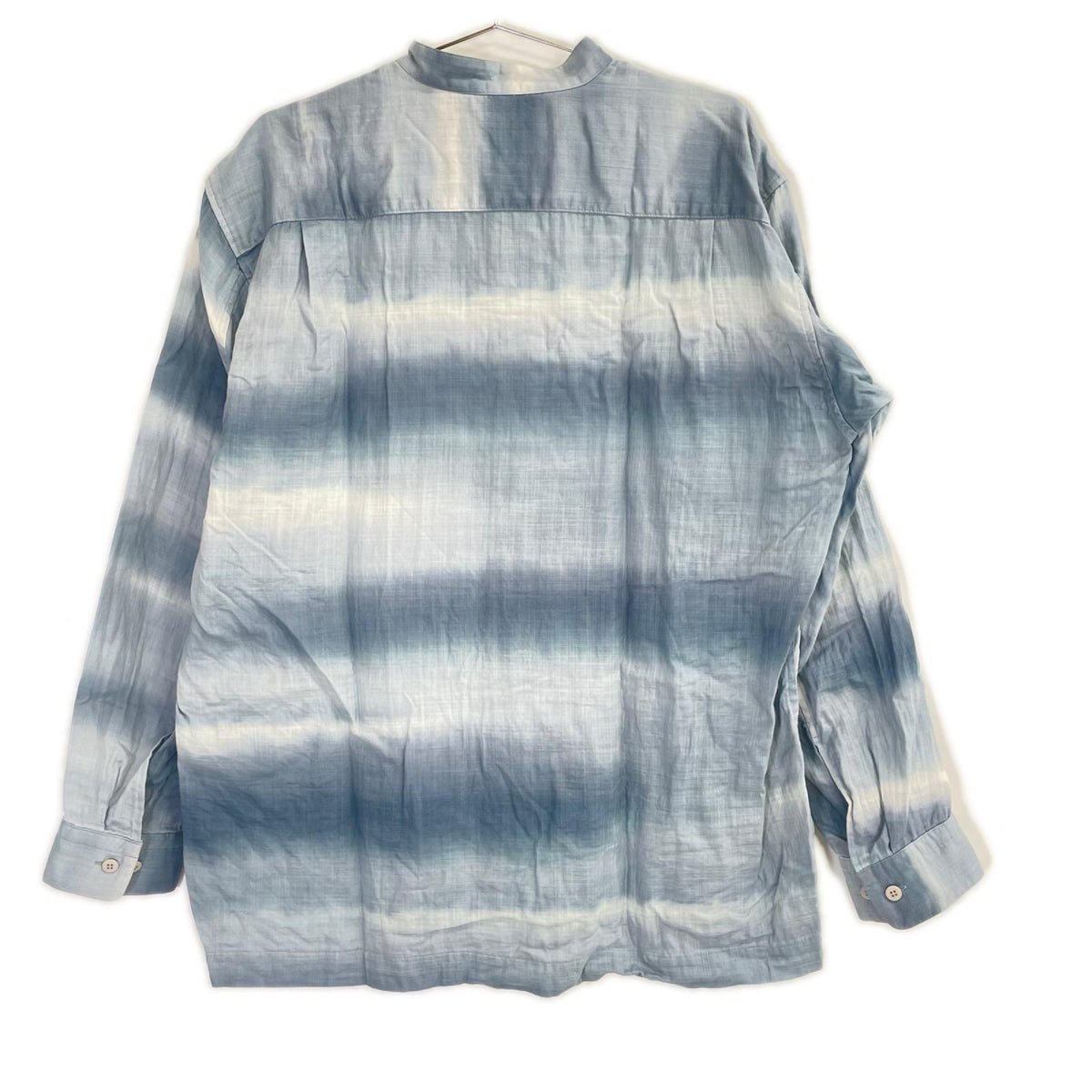 ISSEY MIYAKE MEN 15SS Blue Tie-Dye Band Cotton Shirt Size 3