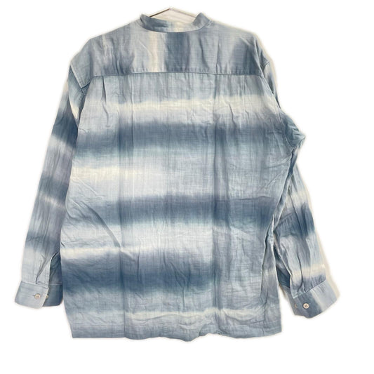 ISSEY MIYAKE MEN 15SS Blue Tie-Dye Band Cotton Shirt Size 3