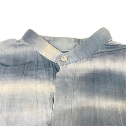ISSEY MIYAKE MEN 15SS Blue Tie-Dye Band Cotton Shirt Size 3