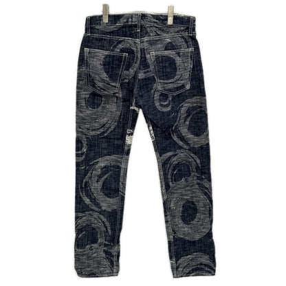 ISSEY MIYAKE MEN 12AW Graphic Jacquard Jeans Indigo Size 2