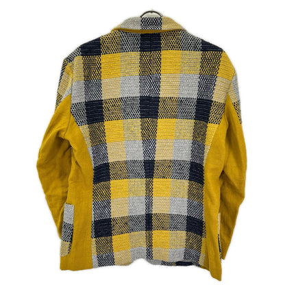 ISSEY MIYAKE MEN Sashiko Check 2B Blazer Yellow/Navy Size 2