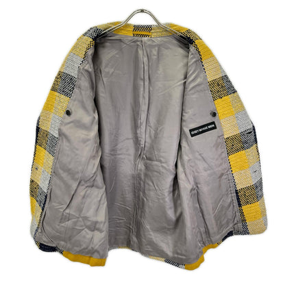ISSEY MIYAKE MEN Sashiko Check 2B Blazer Yellow/Navy Size 2