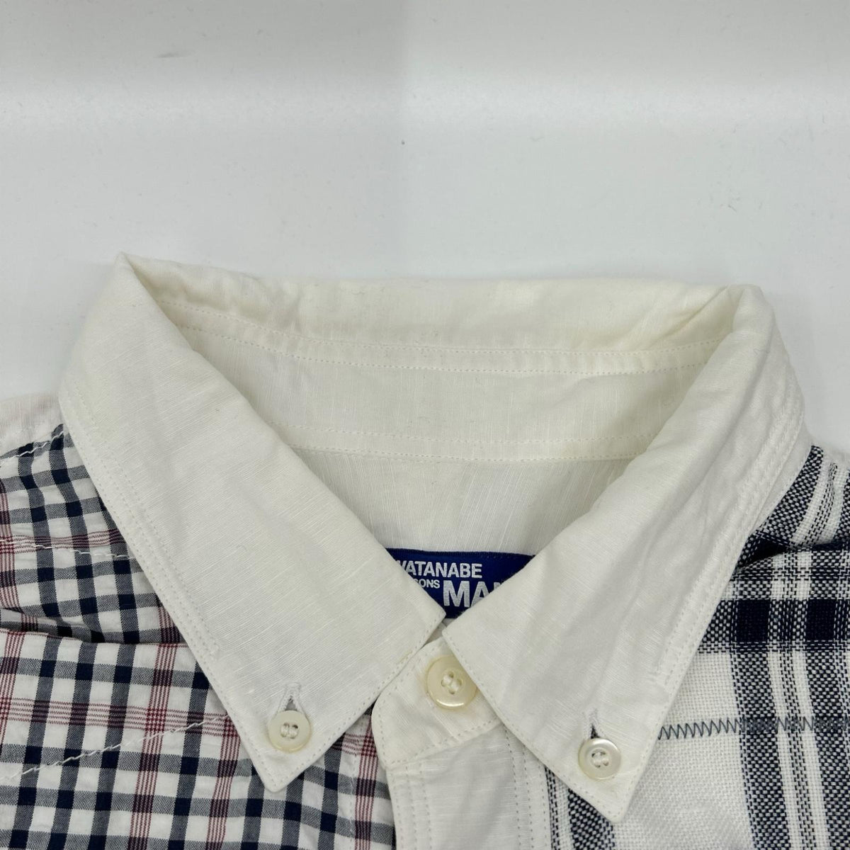 JUNYA WATANABE MAN 20SS White Linen Patchwork Shirt Size L