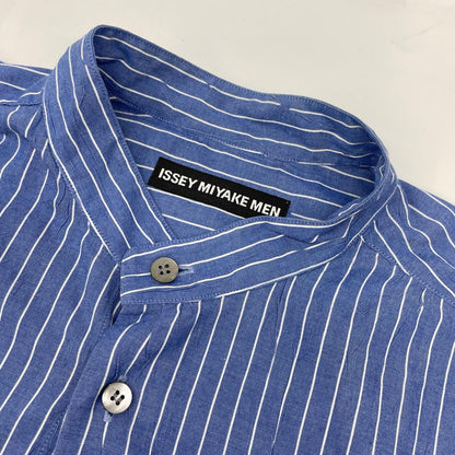 SS ME x ISSEY MIYAKE MEN SS12 Striped Band Shirt Blue/White Size 3
